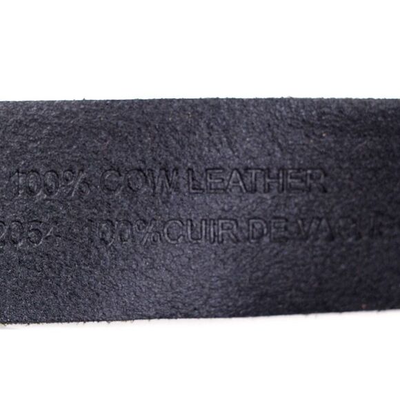 BDG BLACK GENUINE LEATHER 1.5"Wd DOUBLE BUCKLE CASUAL WOMEN'S BELT Sz S/M (C95 - Picture 6 of 10